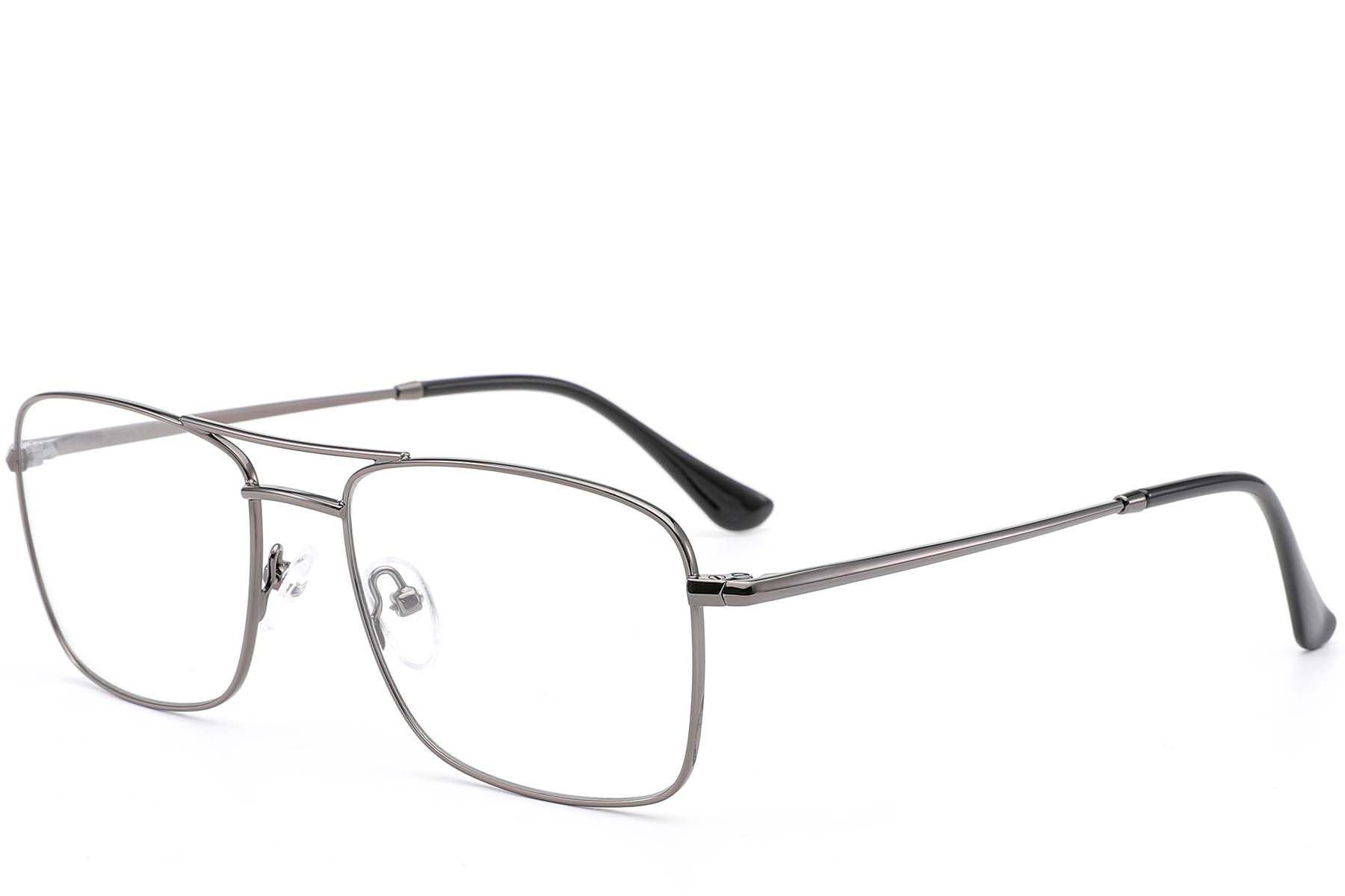 Rectangular Grey Metal Glasses #BS0420-0245