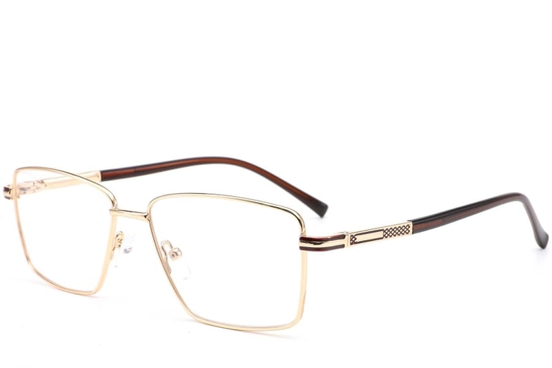Rectangular Golden Metal Glasses #BS0420-0247