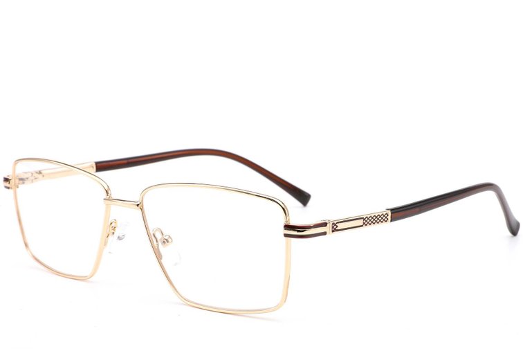 Rechteckige goldene Metallbrille #BS0420-0247