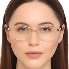 Rectangular Golden Metal Glasses #BS0420-0247