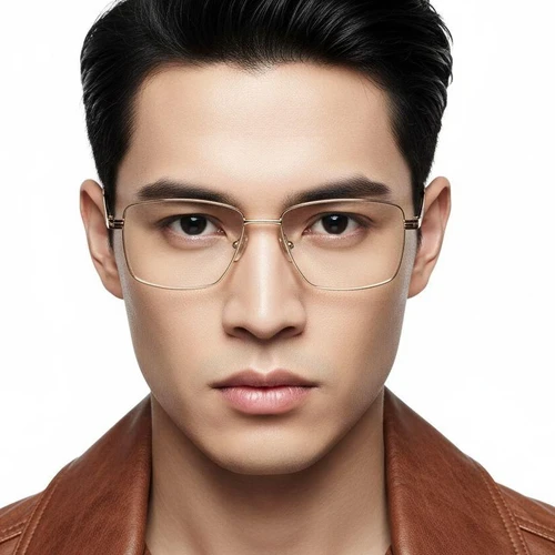 Rectangular Golden Metal Glasses #BS0420-0247