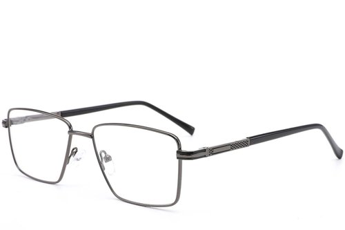 Verres rectangulaires en métal gris #BS0420-0249