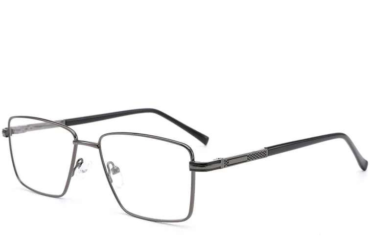 Verres rectangulaires en métal gris #BS0420-0249