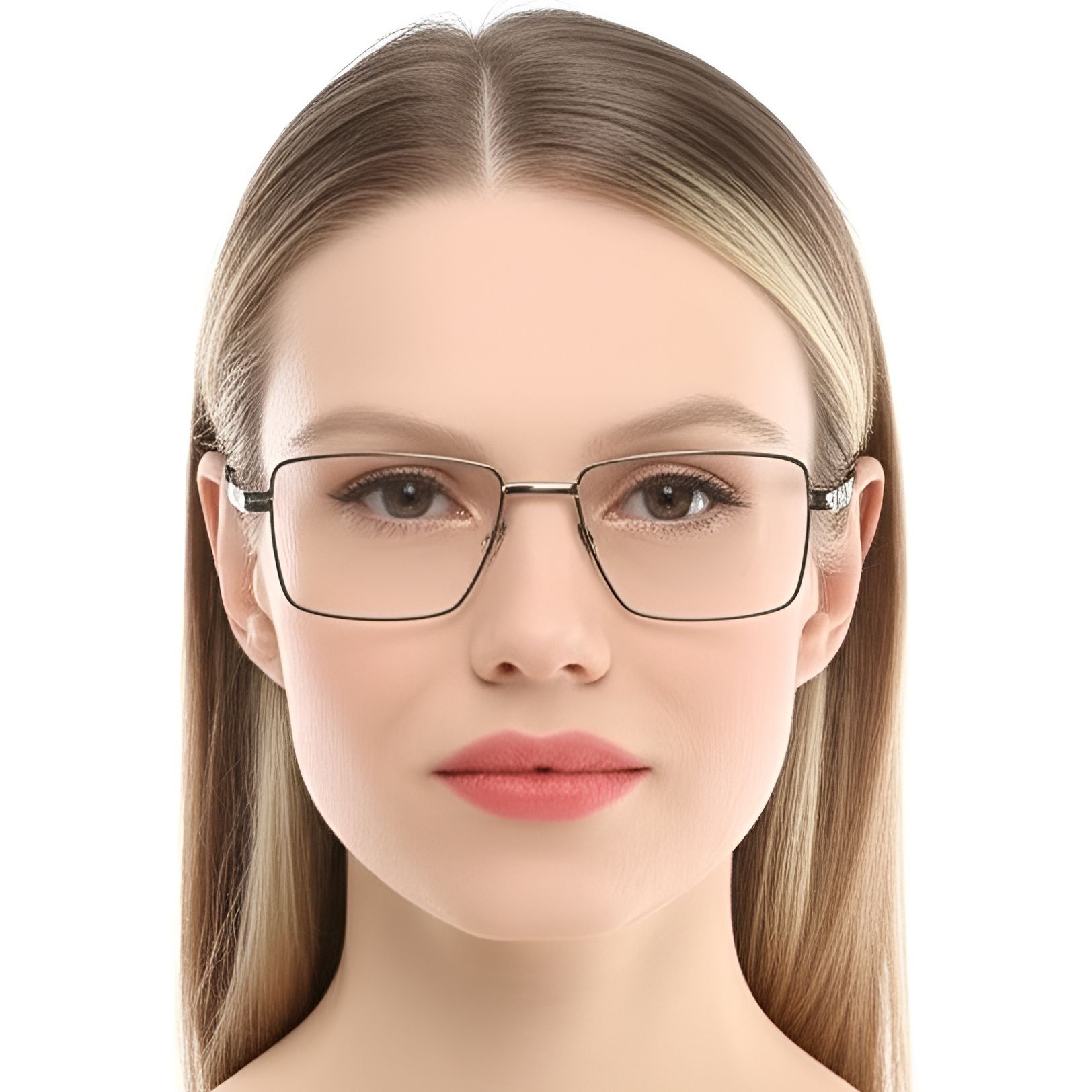 Rectangular Grey Metal Glasses #BS0420-0249