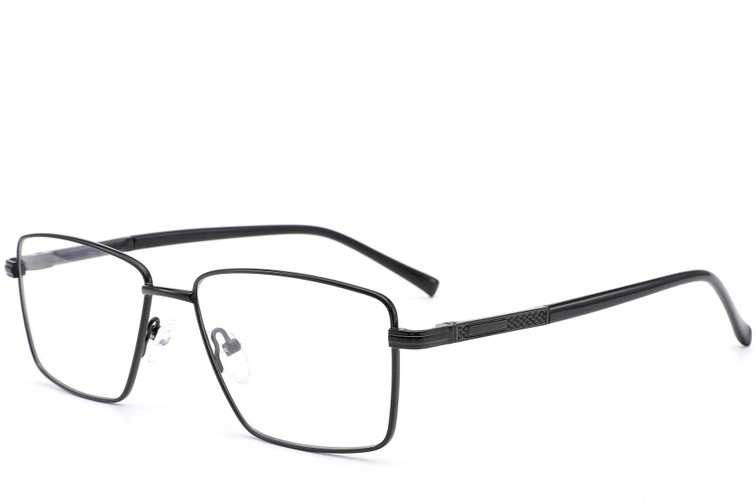 Rechteckige schwarze Metallbrille #BS0420-0250