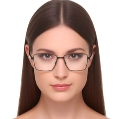 Rectangular Black Metal Glasses #BS0420-0250