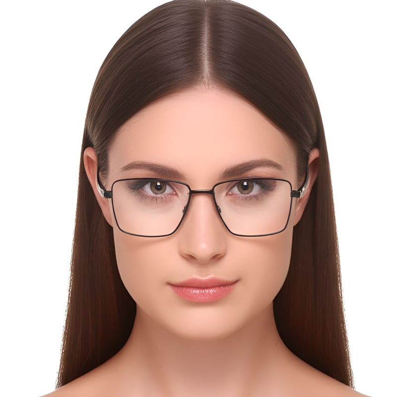 Rectangular Black Metal Glasses #BS0420-0250