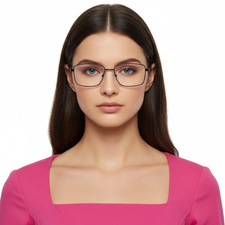 Rectangular Black Metal Glasses #BS0420-0250