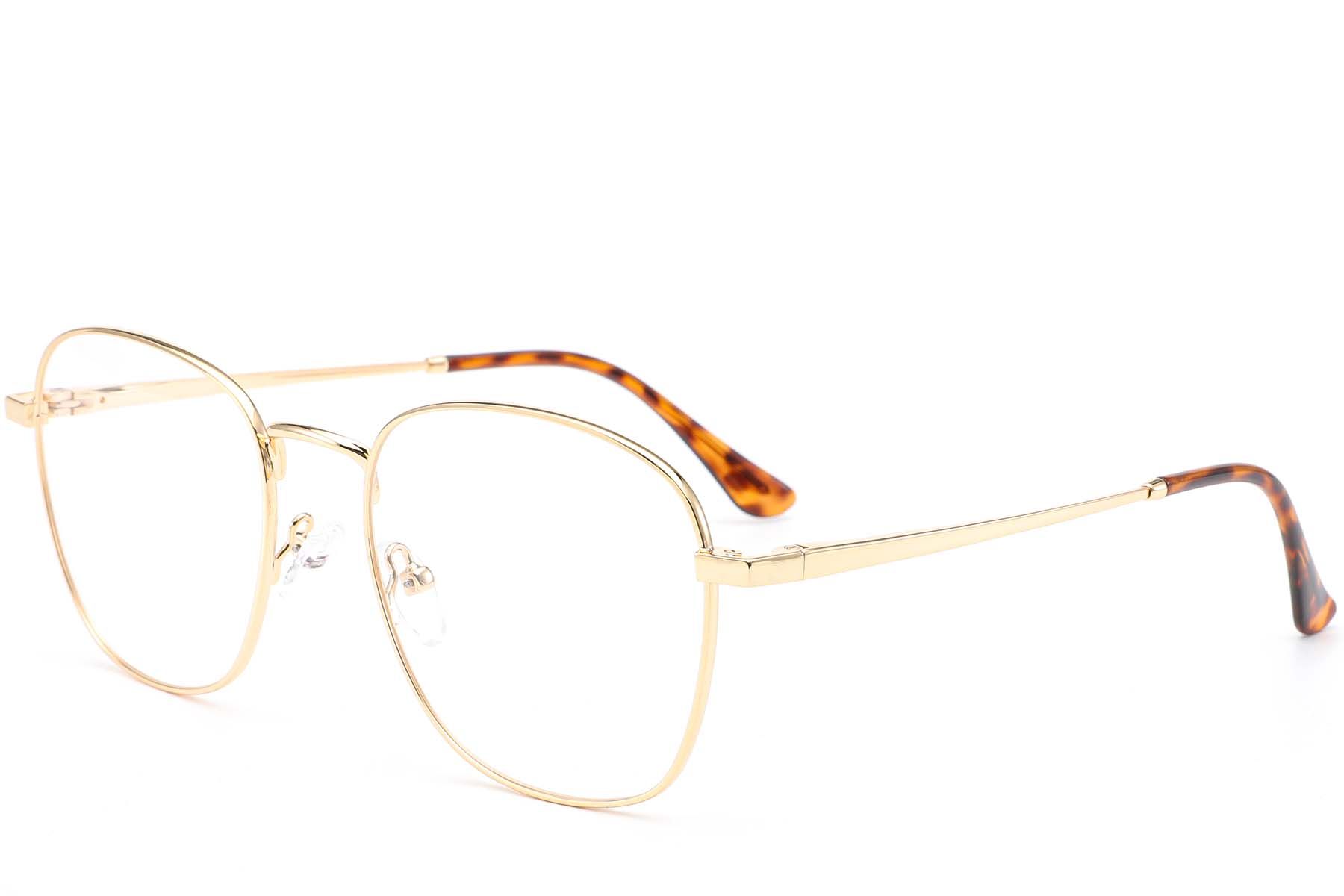 Rectangular Golden Metal Glasses #BS0420-0251