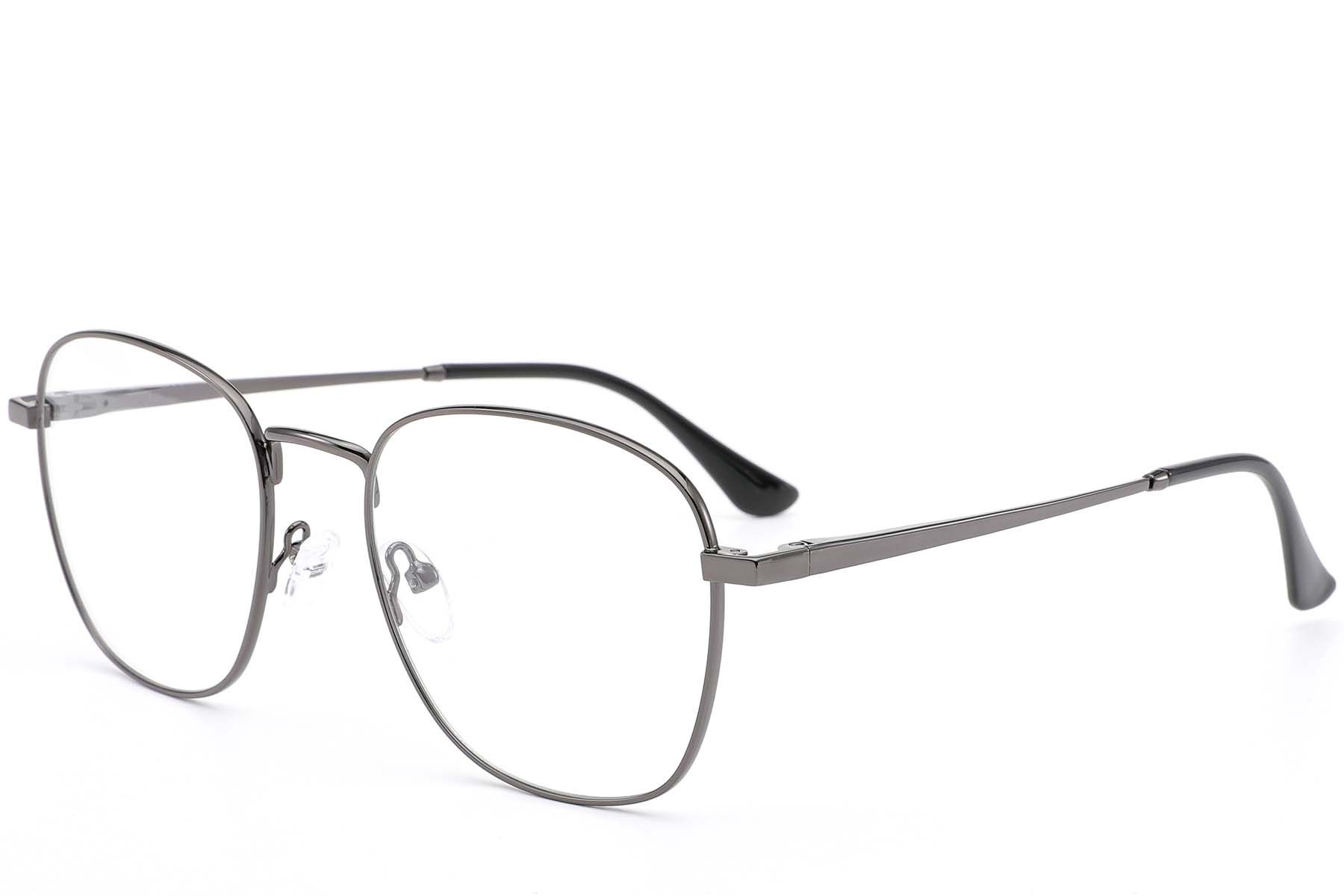 Rectangular Grey Metal Glasses #BS0420-0253