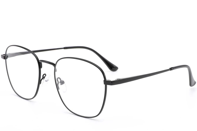 Occhiali rettangolari in metallo nero #BS0420-0254