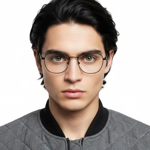 Rectangular Black Metal Glasses #BS0420-0254