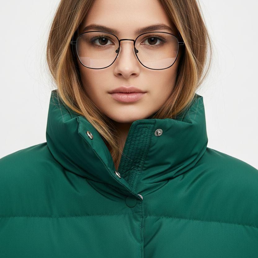 Gafas rectangulares de metal negro #BS0420-0254