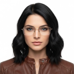 Semi-rimless Golden Metal Glasses #BS0420-0255