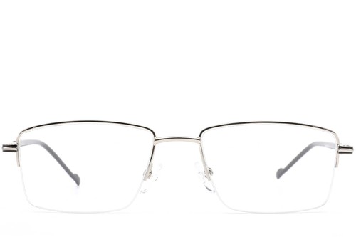 Lunettes en métal gris semi-cerclées #BS0420-0257