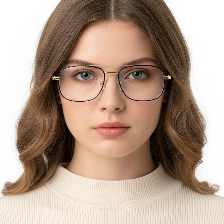 Aviator Golden Metal Glasses #BS0420-0259