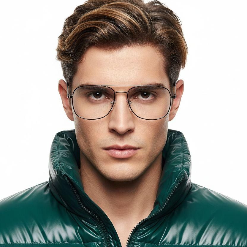 Aviator Silver Metal Glasses #BS0420-0260