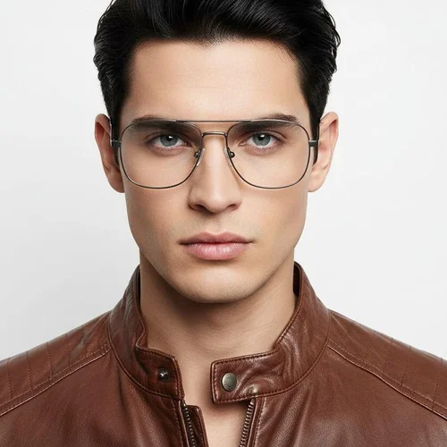 Lunettes aviateur en métal gris #BS0420-0261
