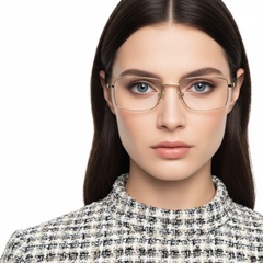 Verres rectangulaires en métal doré #BS0420-0263