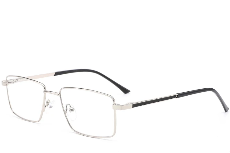 Rechteckige silberne Metallbrille #BS0420-0264