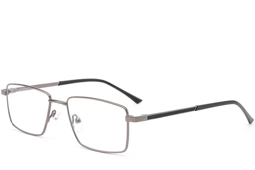 Verres rectangulaires en métal gris #BS0420-0265