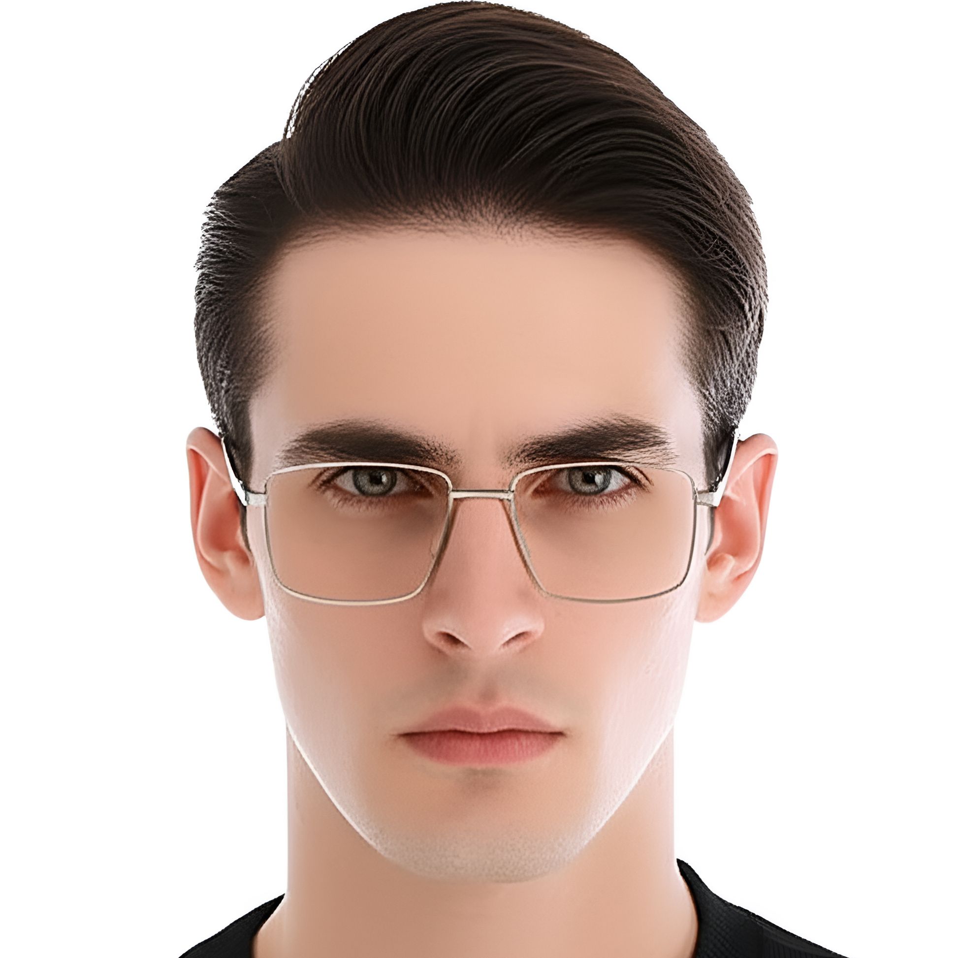 Rectangular Silver Metal Glasses #BS0420-0268