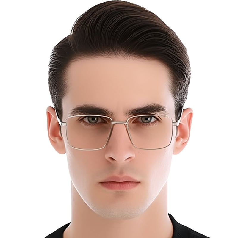 Rectangular Silver Metal Glasses #BS0420-0268