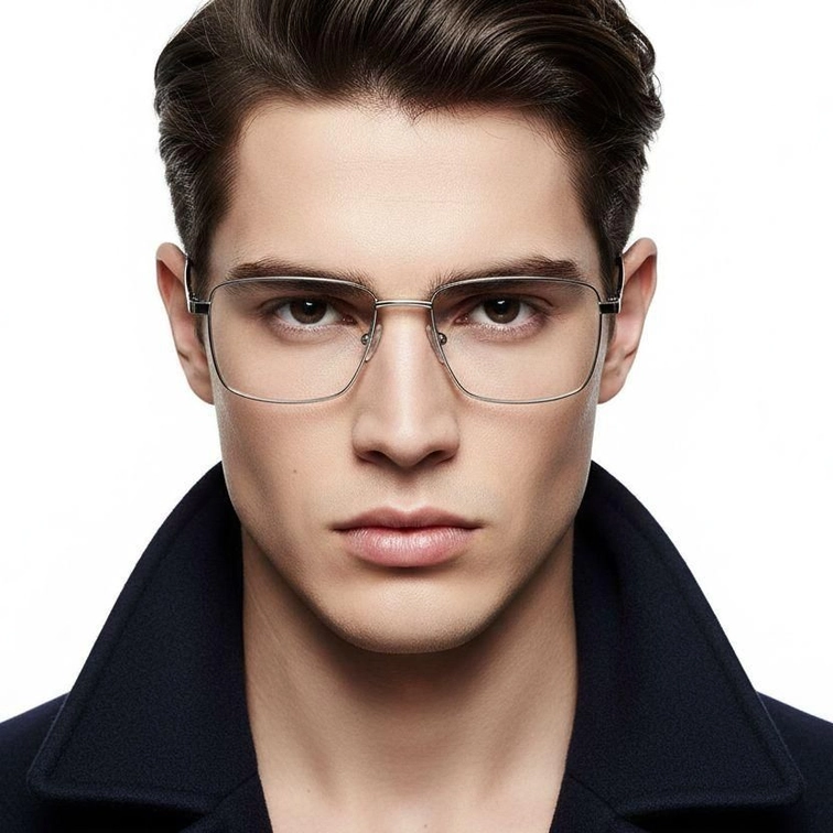 Rectangular Silver Metal Glasses #BS0420-0268