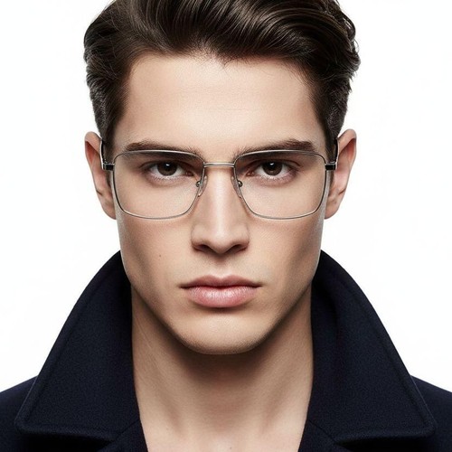 Rectangular Silver Metal Glasses #BS0420-0268