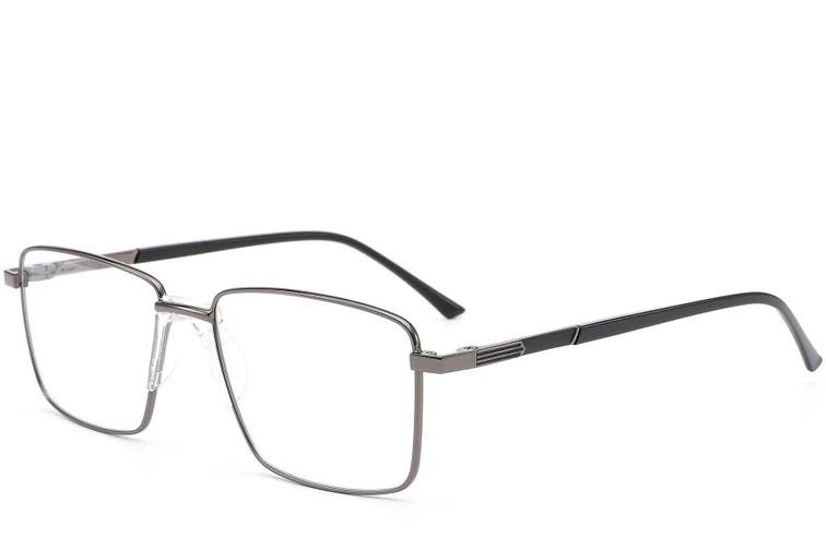 Occhiali rettangolari in metallo grigio #BS0420-0269