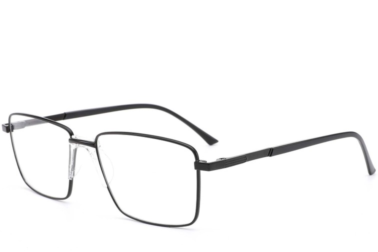 Occhiali rettangolari in metallo nero #BS0420-0270