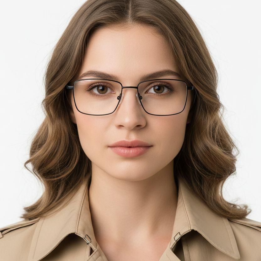 Rectangular Black Metal Glasses #BS0420-0270