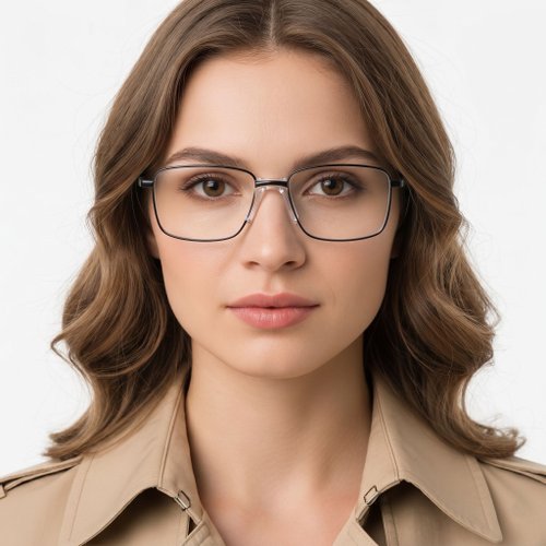 Lunettes rectangulaires en métal noir #BS0420-0270