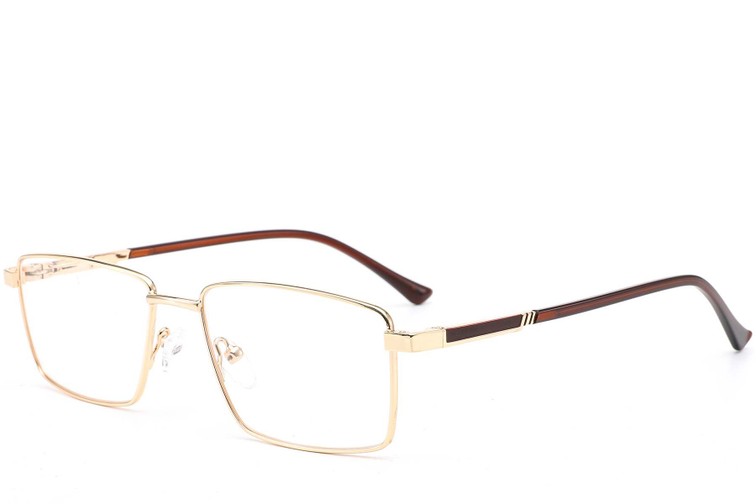 Rechteckige goldene Metallbrille #BS0420-0271