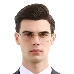 Rectangular Golden Metal Glasses #BS0420-0271