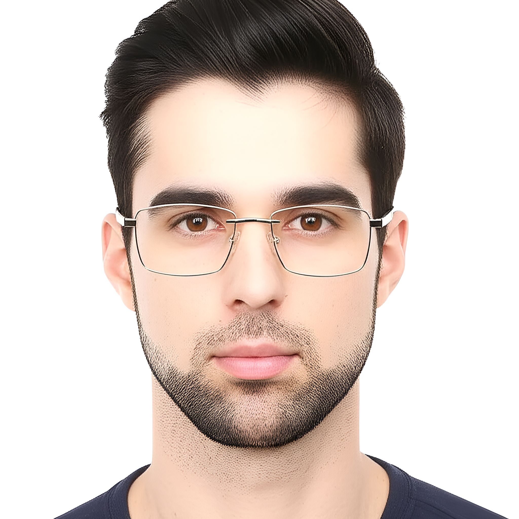 Rectangular Silver Metal Glasses #BS0420-0272