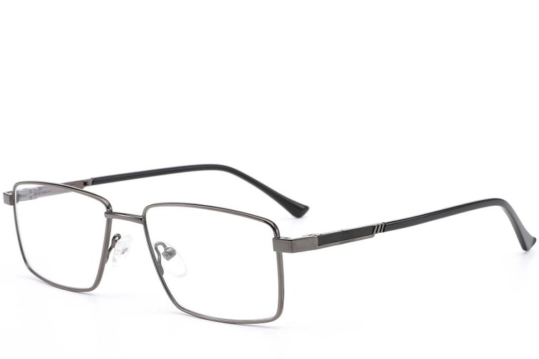 Rectangular Grey Metal Glasses #BS0420-0273