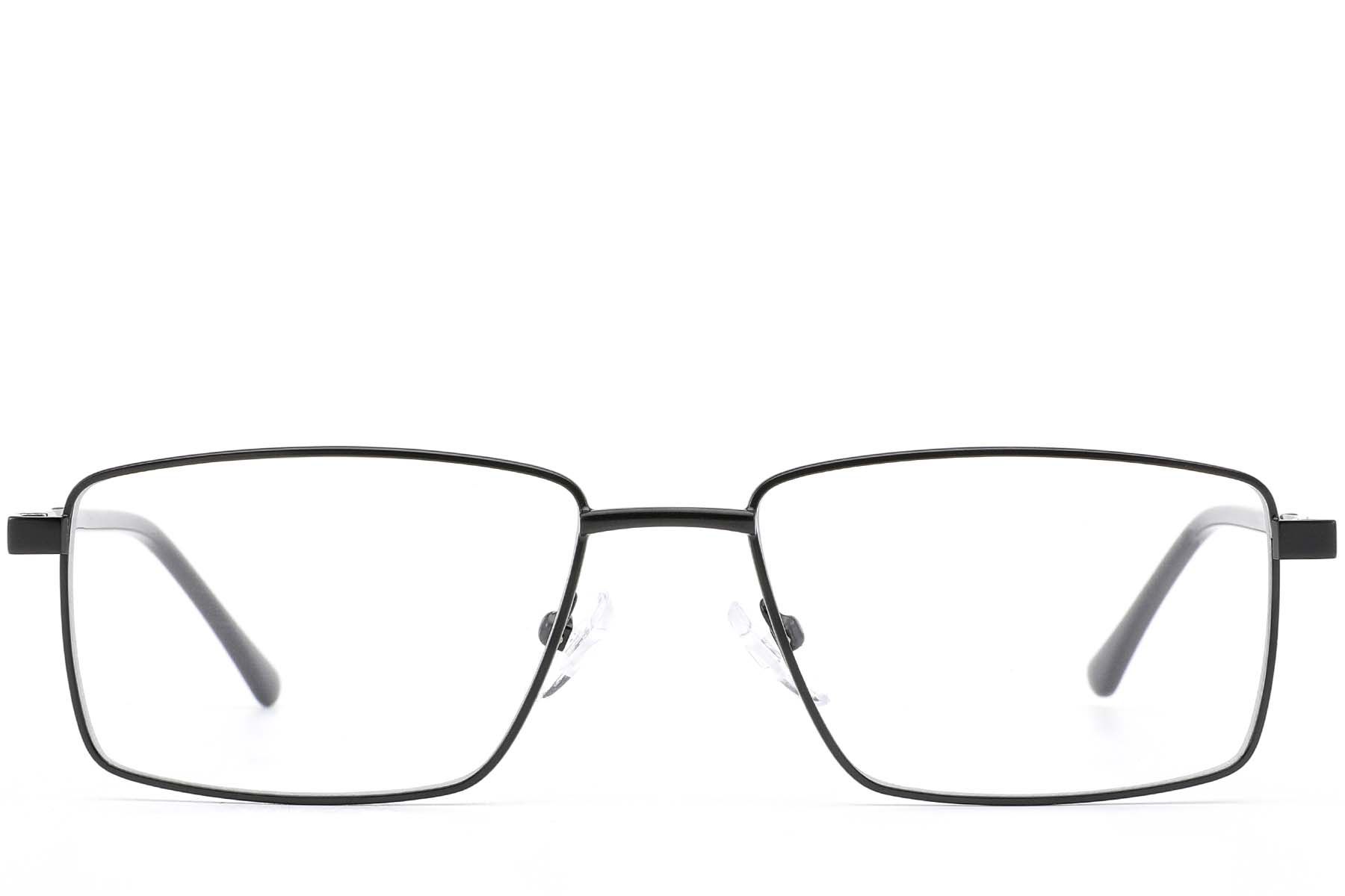 Rechteckige schwarze Metallbrille #BS0420-0274