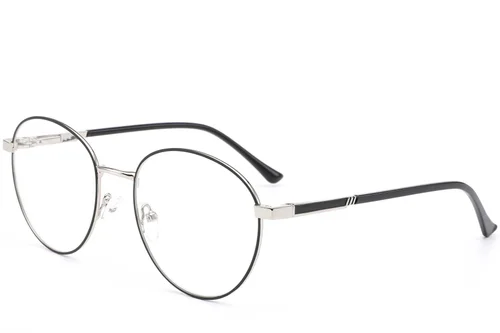 Lunettes rondes en métal argenté #BS0420-0276