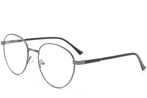 Lunettes rondes en métal gris #BS0420-0277