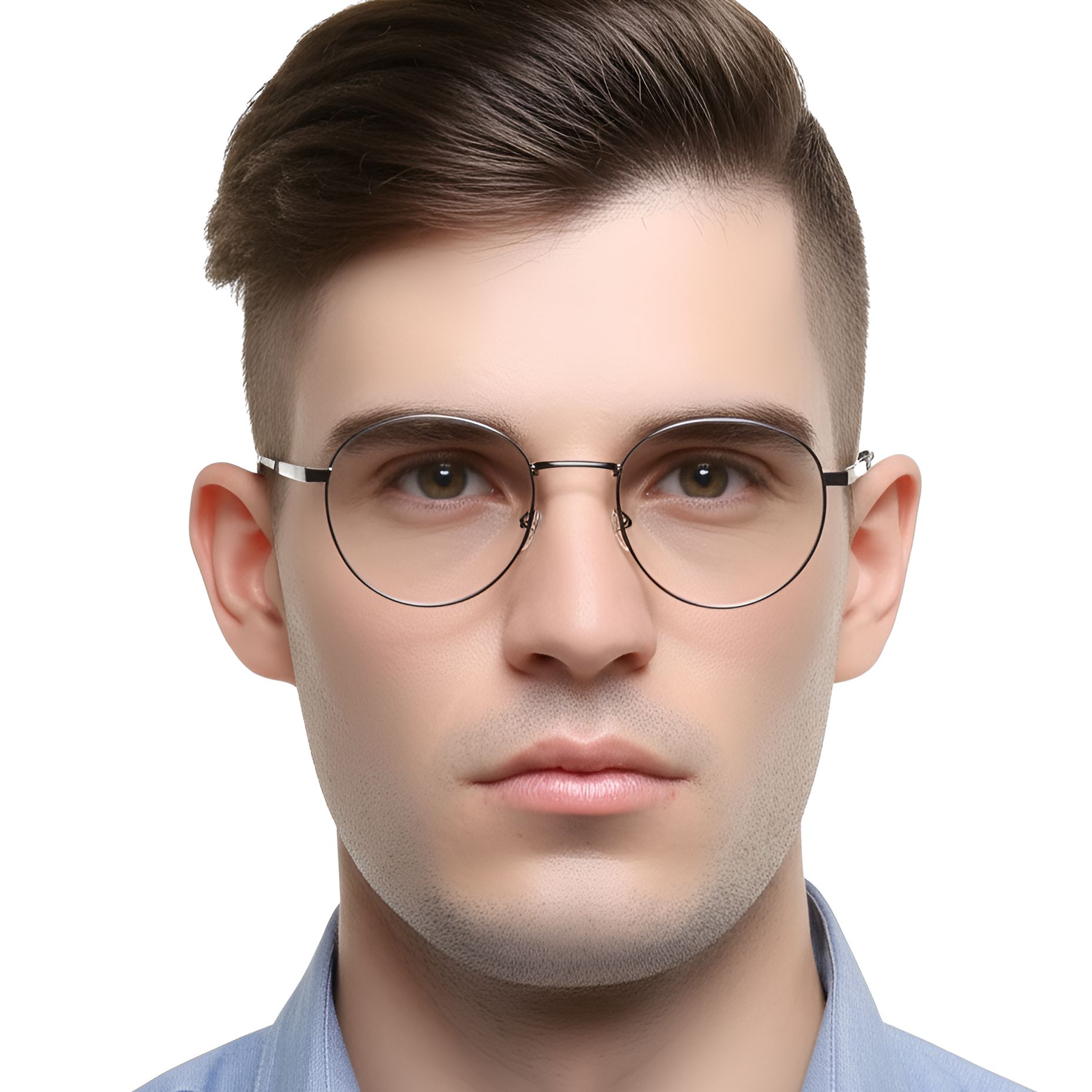 Round Grey Metal Glasses #BS0420-0277