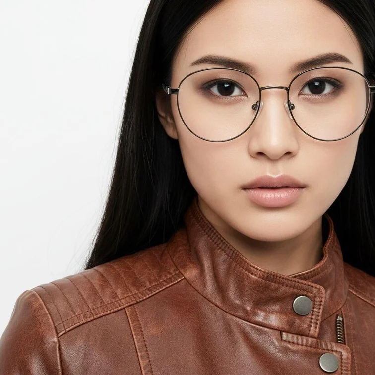 Round Grey Metal Glasses #BS0420-0277
