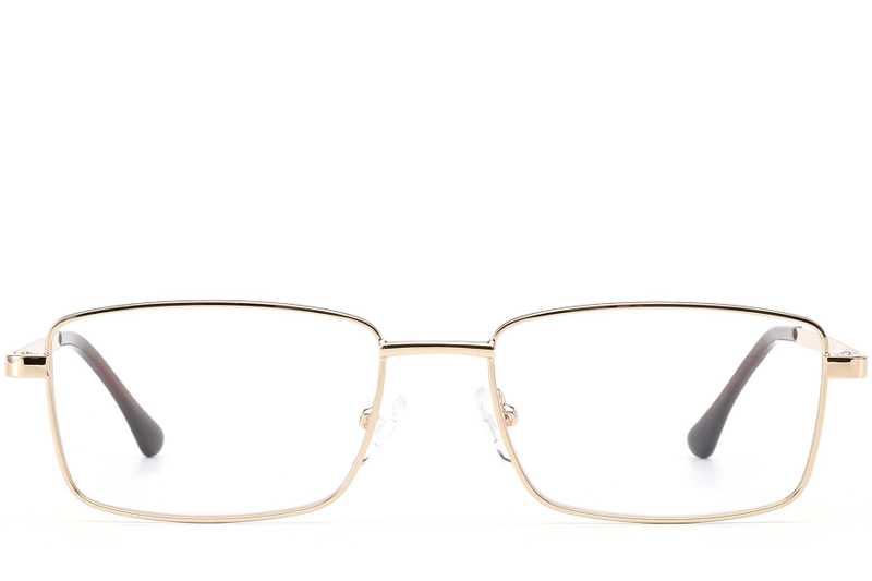 Rectangular Golden Metal Glasses #BS0420-0279