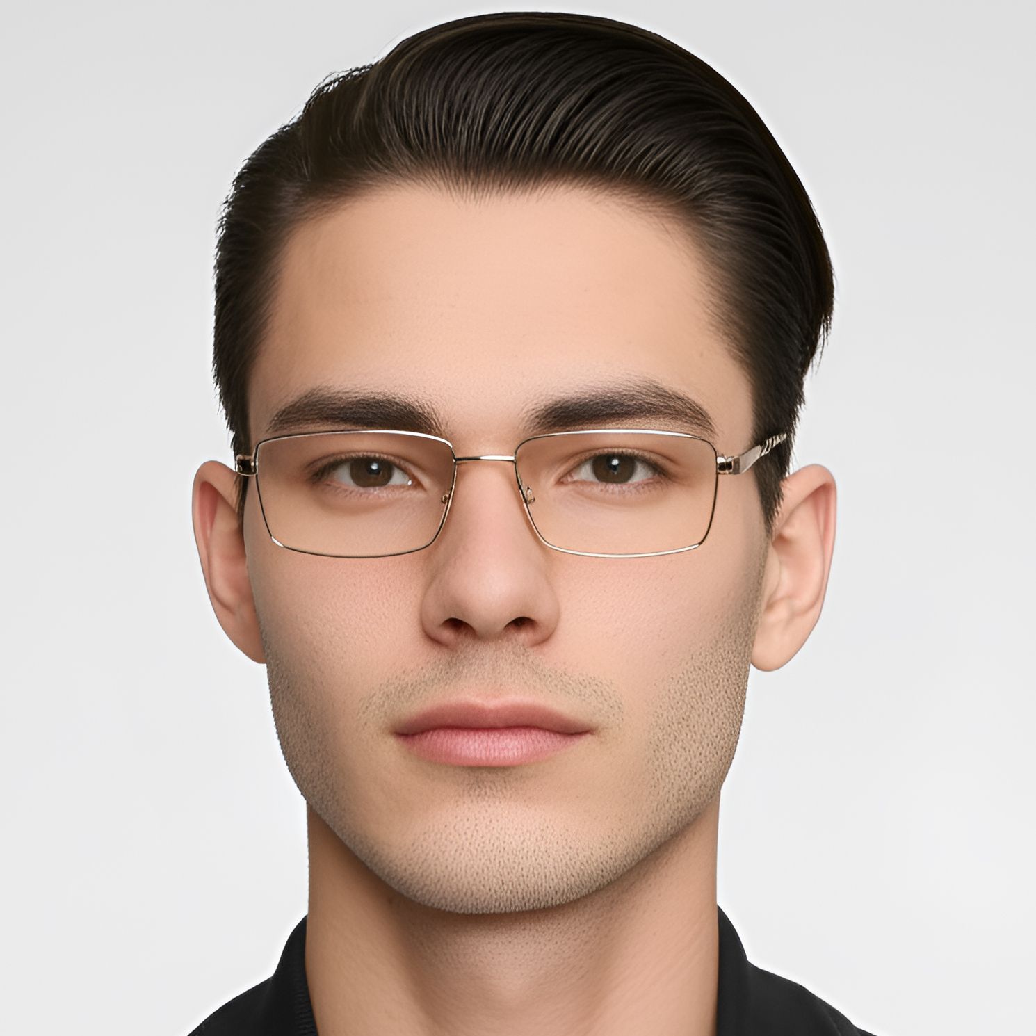 Rectangular Golden Metal Glasses #BS0420-0279