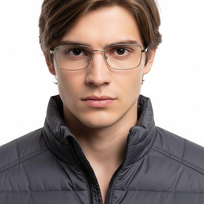 Rectangular Silver Metal Glasses #BS0420-0280