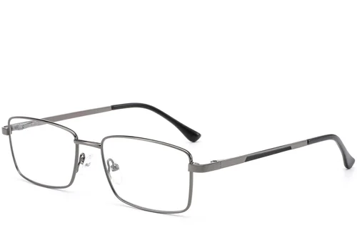 Verres rectangulaires en métal gris #BS0420-0281
