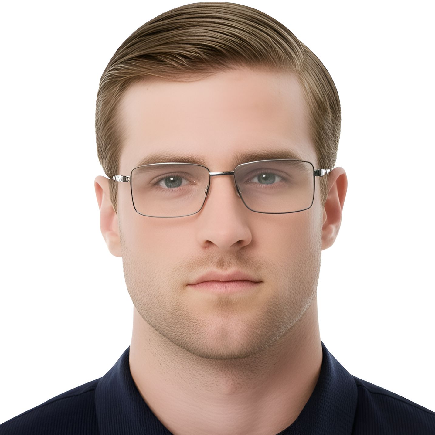 Rectangular Grey Metal Glasses #BS0420-0281