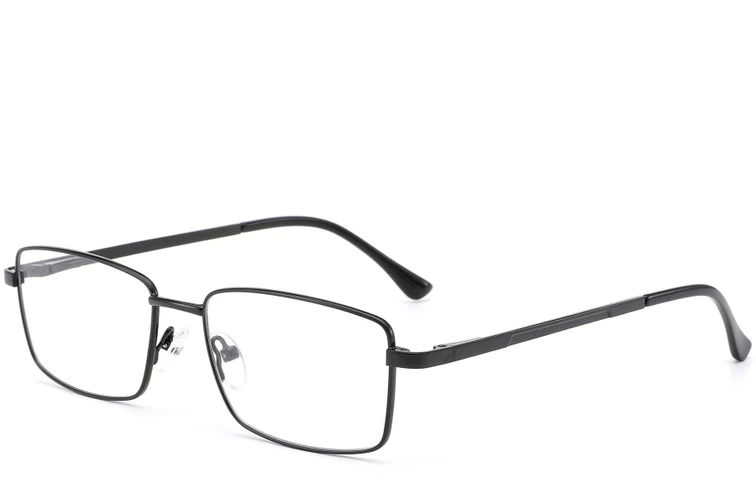 Rechteckige schwarze Metallbrille #BS0420-0282