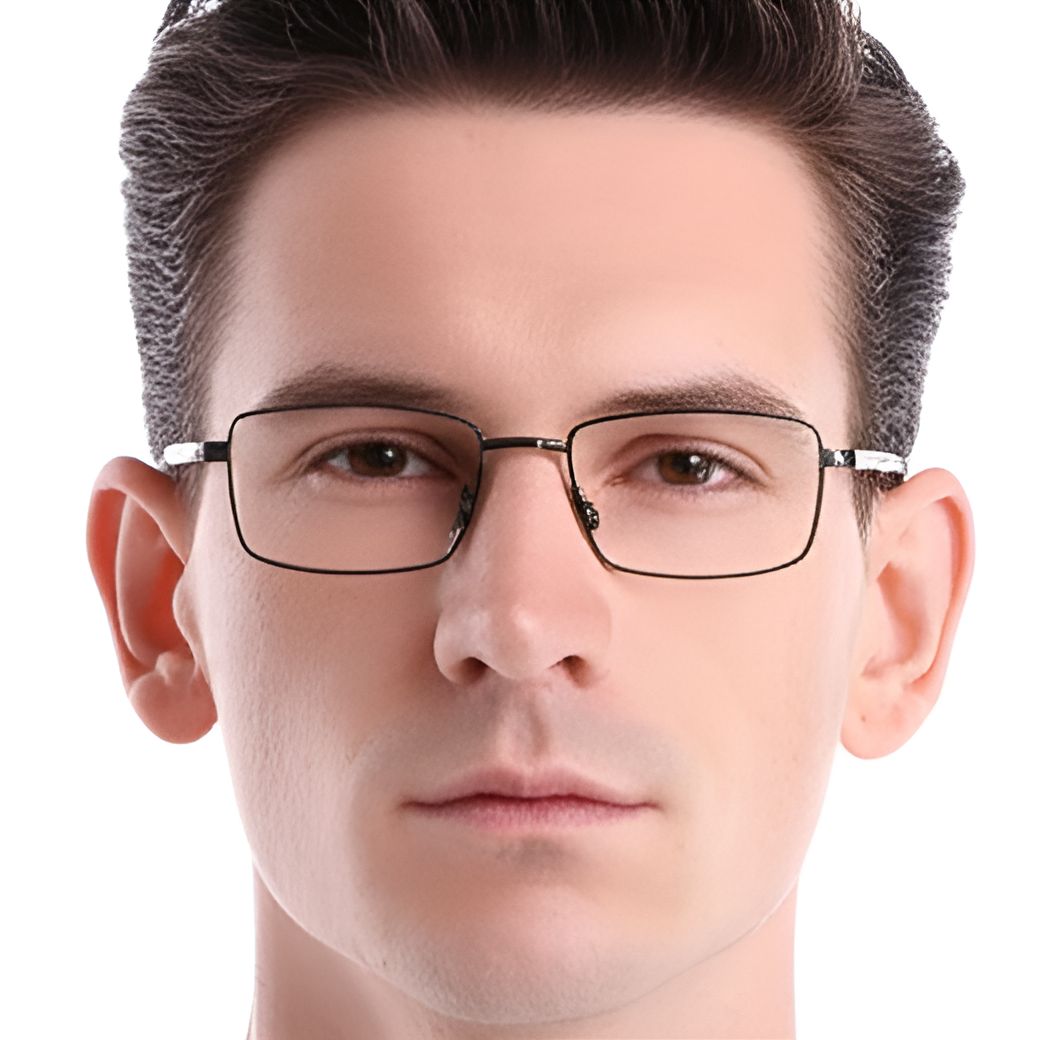 Rectangular Black Metal Glasses #BS0420-0282