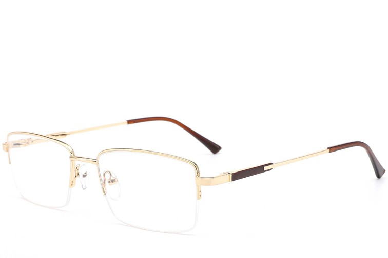 Gafas de metal dorado semi al aire #BS0420-0283